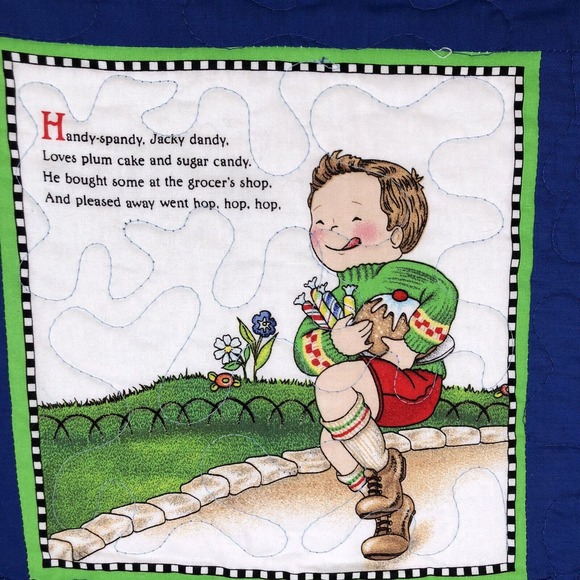 Handmade Mary Engelbreit Nursery Rhymes Mother Goose Quilt Baby Crib Wallhanging - Picture 5 of 12
